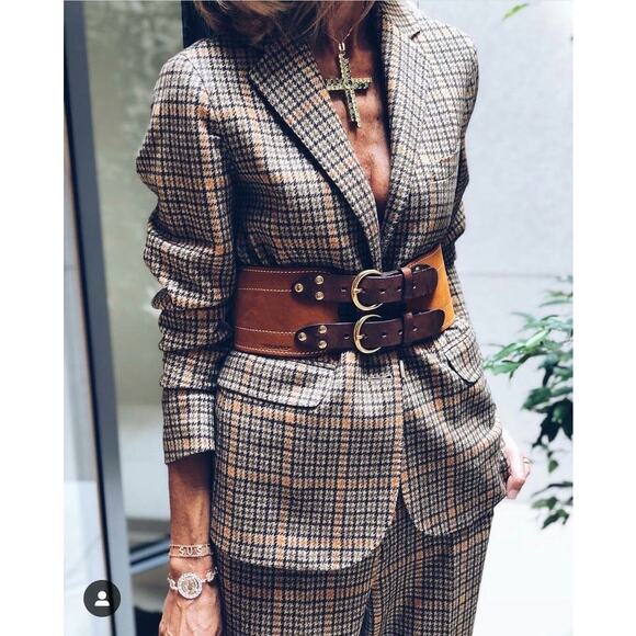 Heritage Studded Leather Belt in Tan by Linea Pelle | Vintage Y2K Fall Staple - Picture 10 of 13